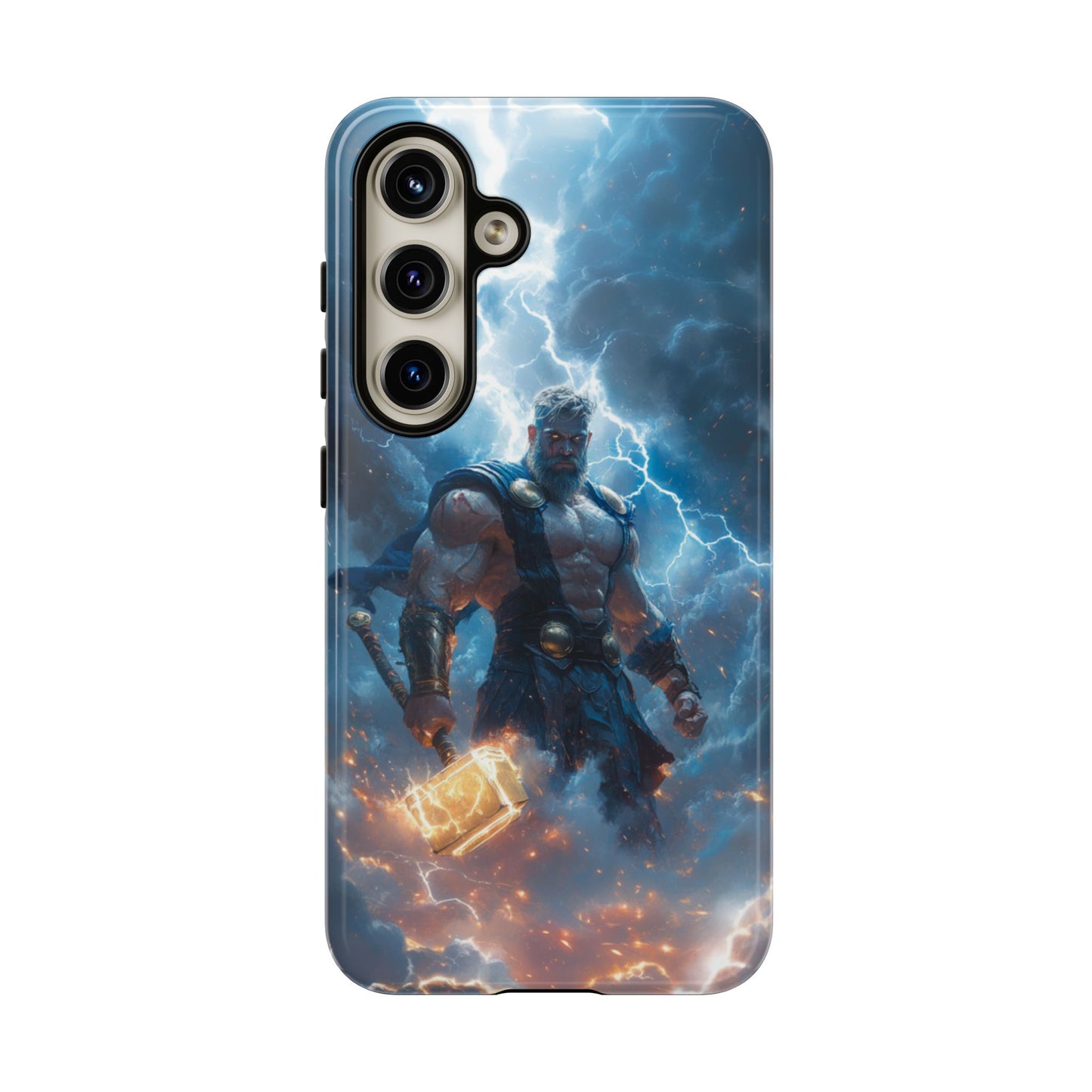 Thunderous Might: Thor Wielding Mjölnir Phone Case - iPhone, Google Pixel, Samsung