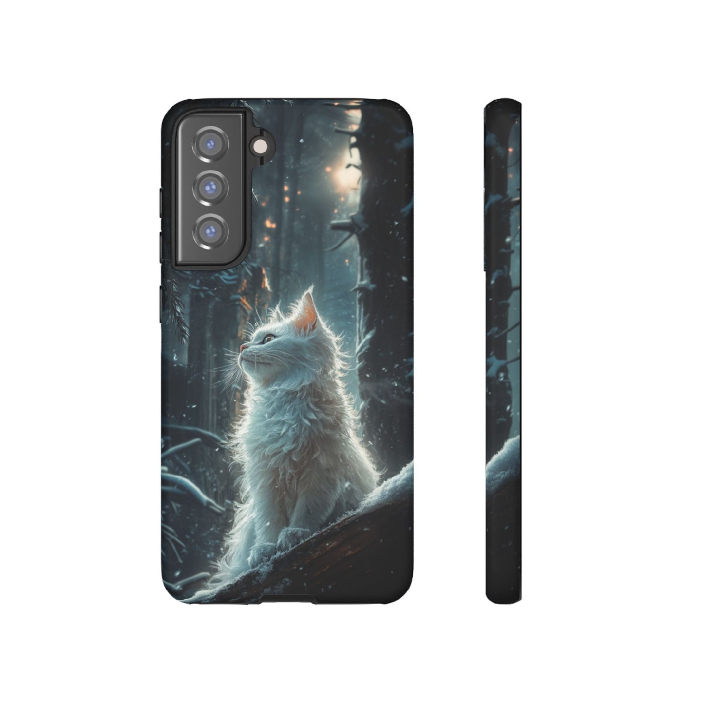 Winter Enchantment White Cat Phone Case - iPhone, Google Pixel, Samsung Galaxy