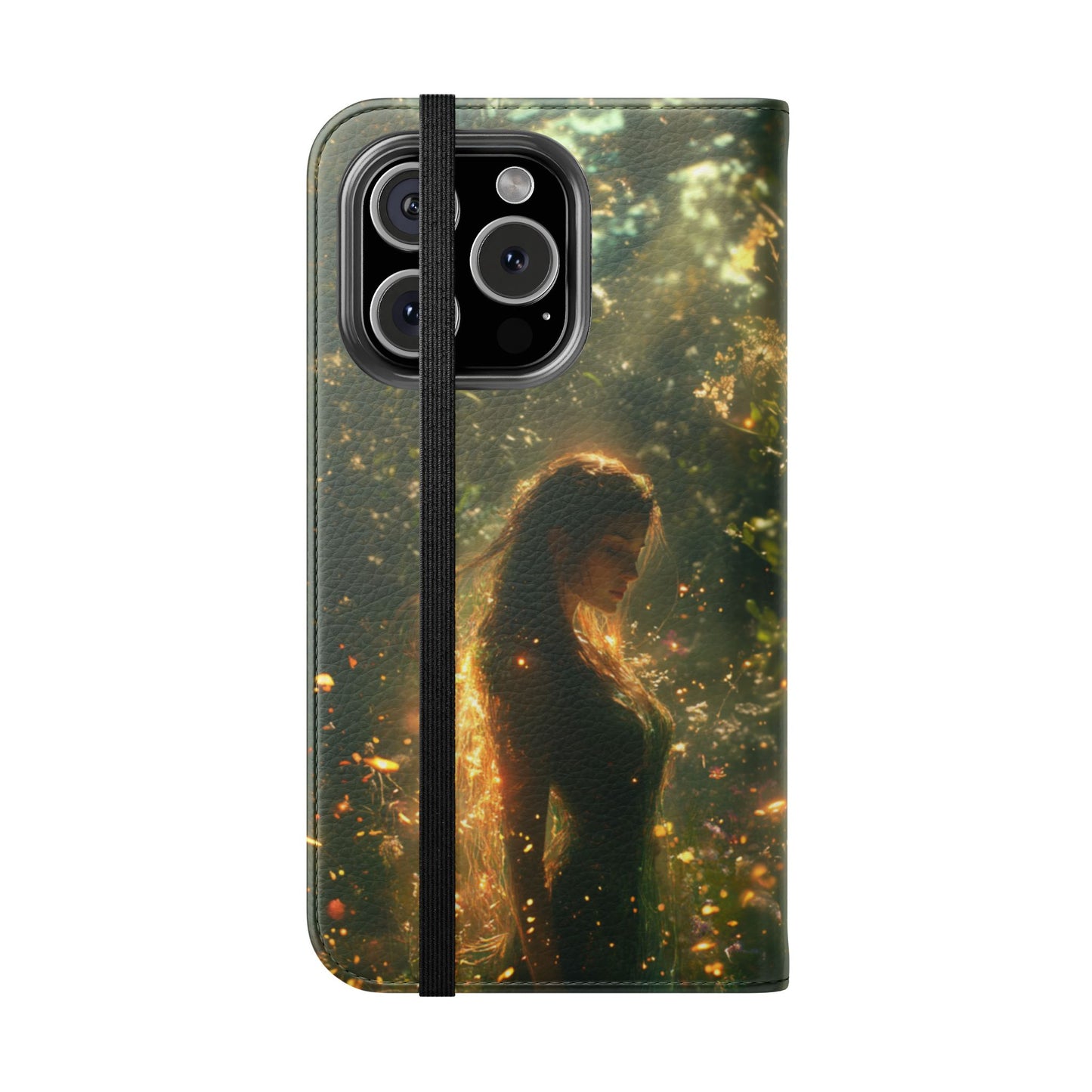 Forest Goddess Golden Light Meadow - Wallet Flip Case