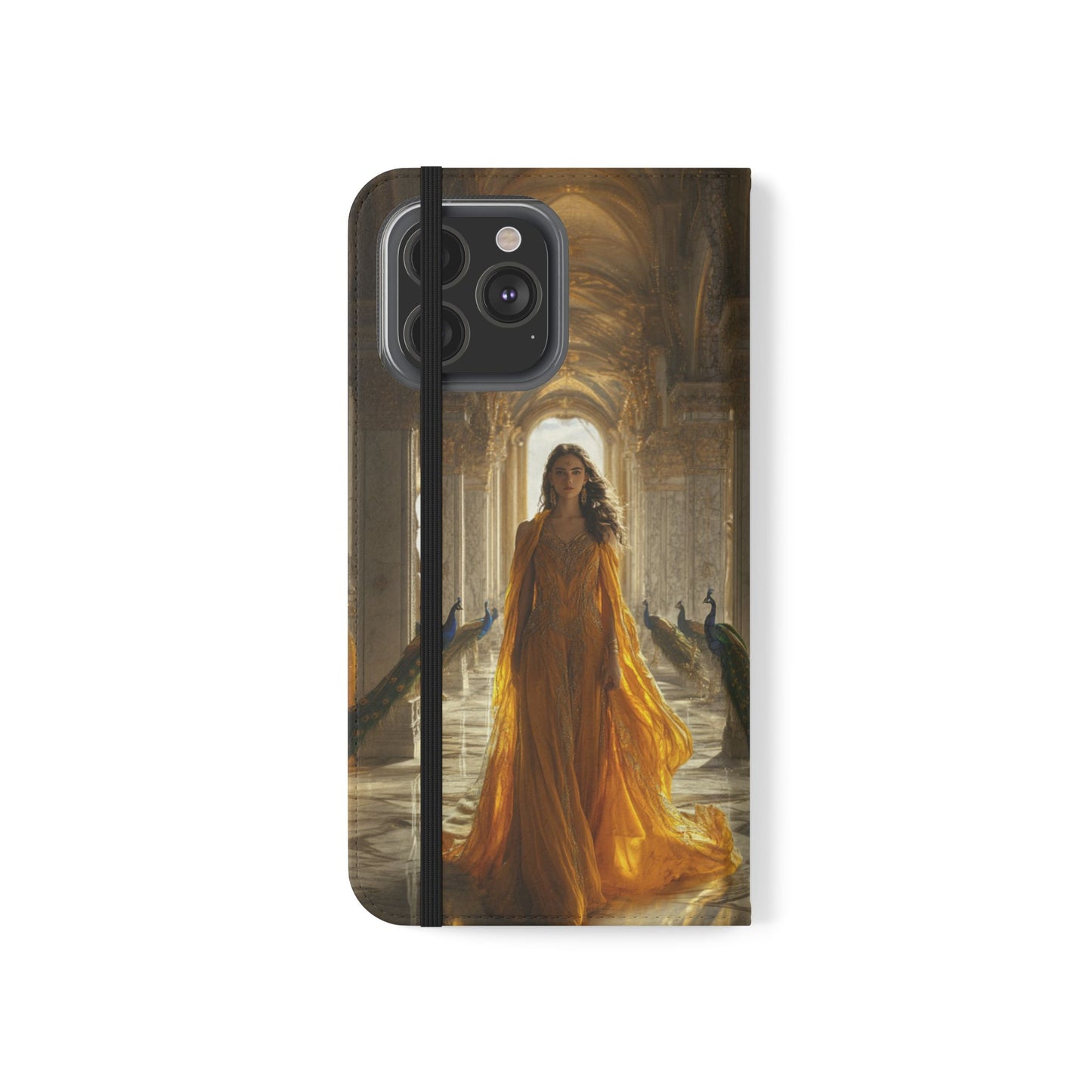 Hera Golden Palace Peacock Goddess - Wallet Flip Case
