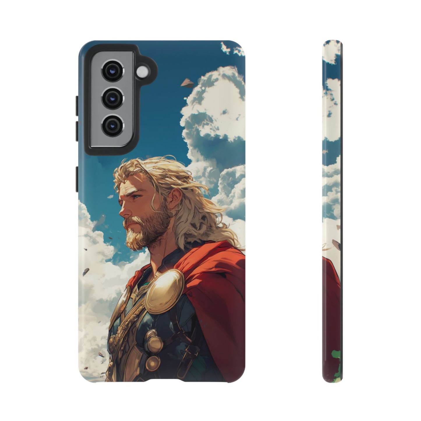 Celestial Protector: Anime-Style Thor Phone Case - iPhone, Google Pixel, Samsung