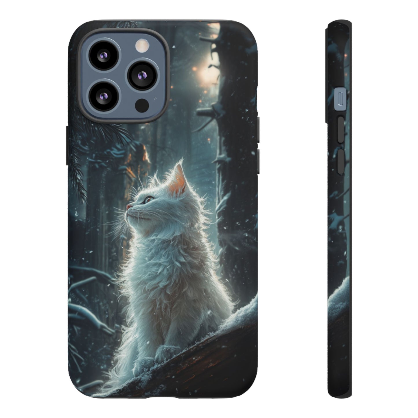 Winter Enchantment White Cat Phone Case - iPhone, Google Pixel, Samsung Galaxy