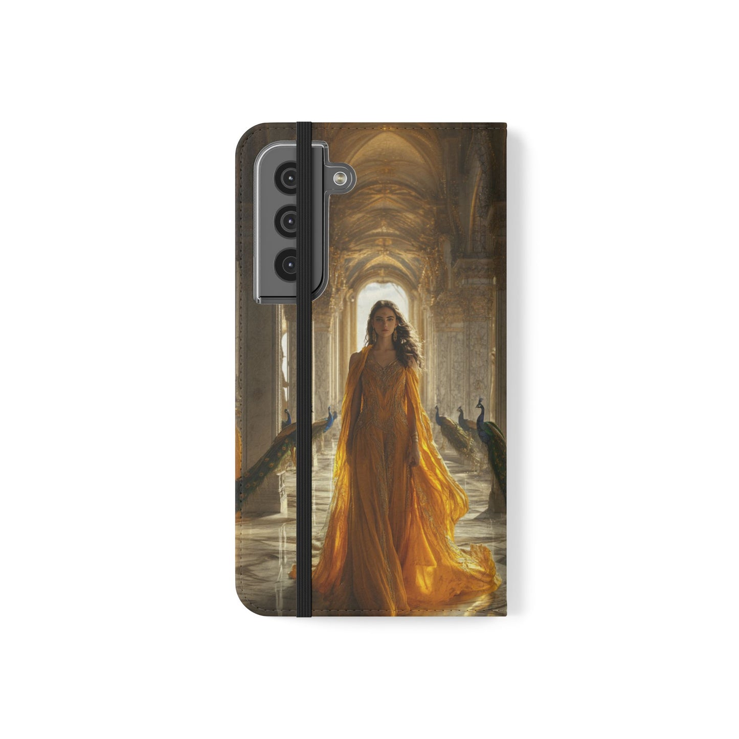Hera Golden Palace Peacock Goddess - Wallet Flip Case