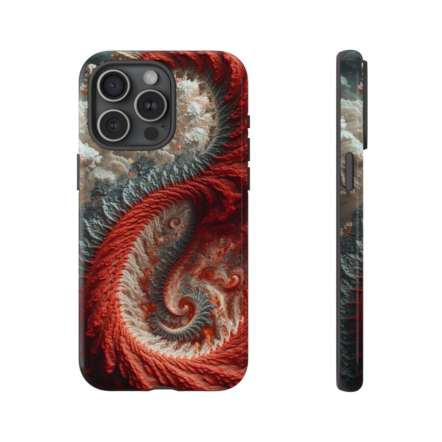 Crimson Spiral Fractal – Tough iPhone Case
