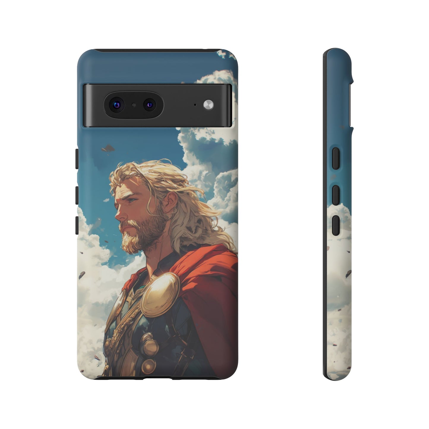 Celestial Protector: Anime-Style Thor Phone Case - iPhone, Google Pixel, Samsung