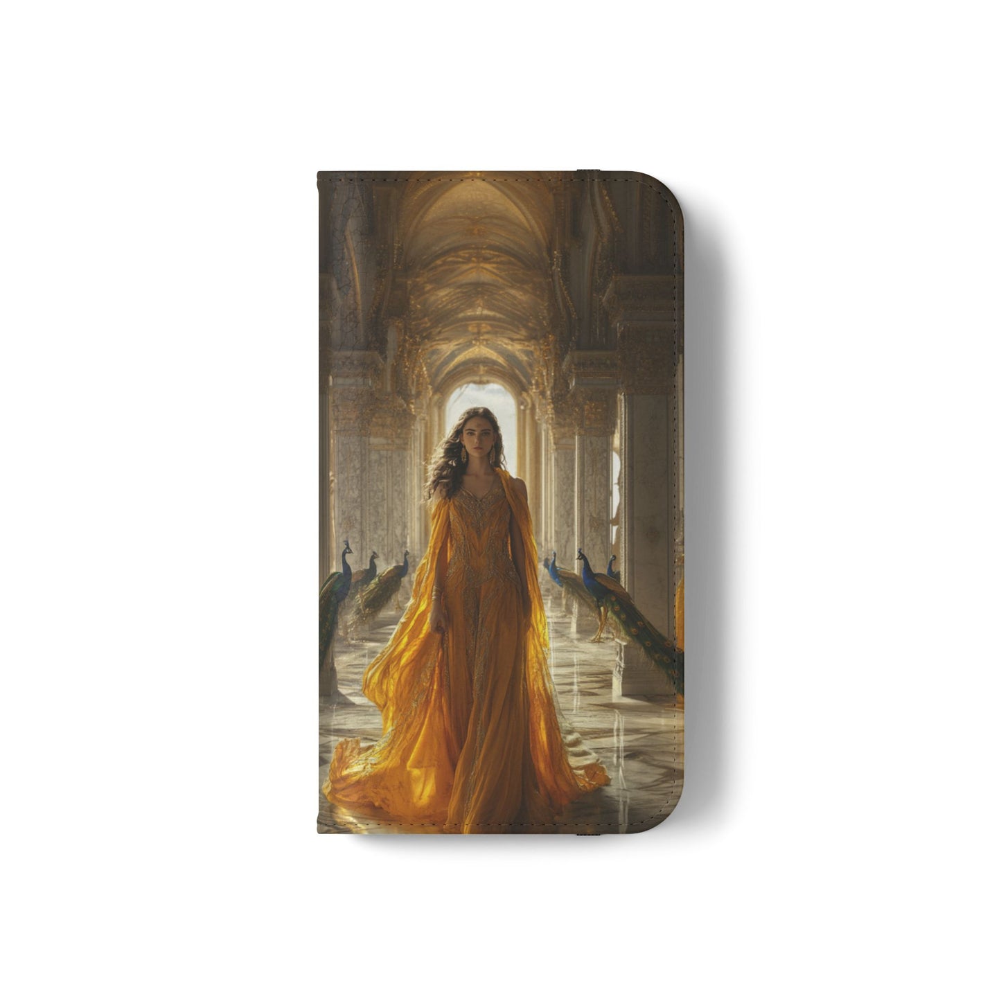 Hera Golden Palace Peacock Goddess - Wallet Flip Case
