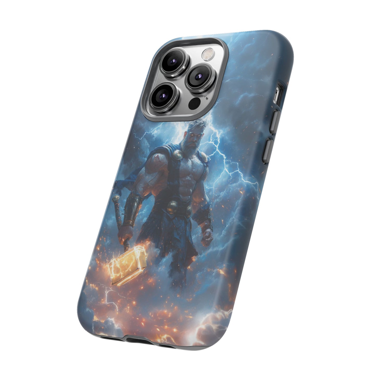 Thunderous Might: Thor Wielding Mjölnir Phone Case - iPhone, Google Pixel, Samsung