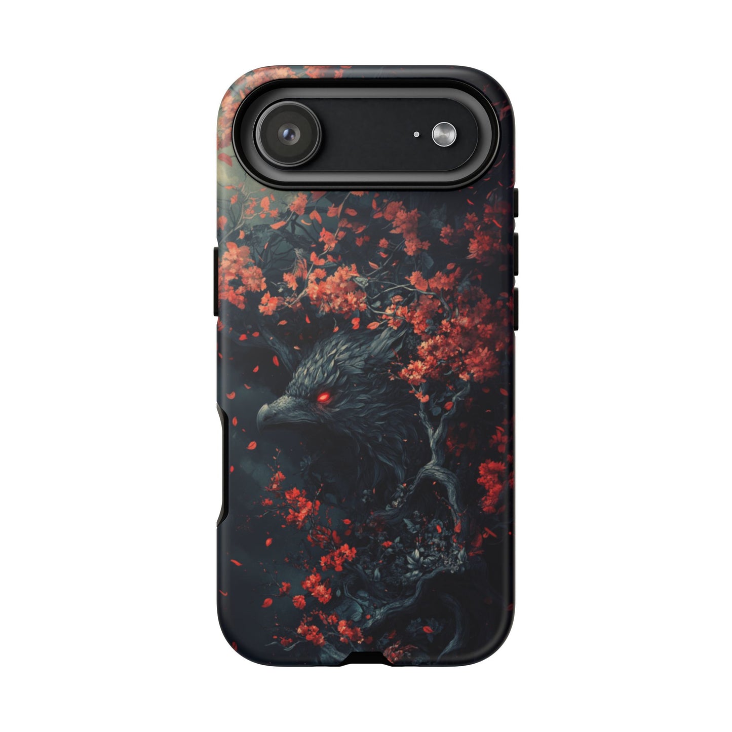 Crimson Raven Bloom – Tough iPhone Case