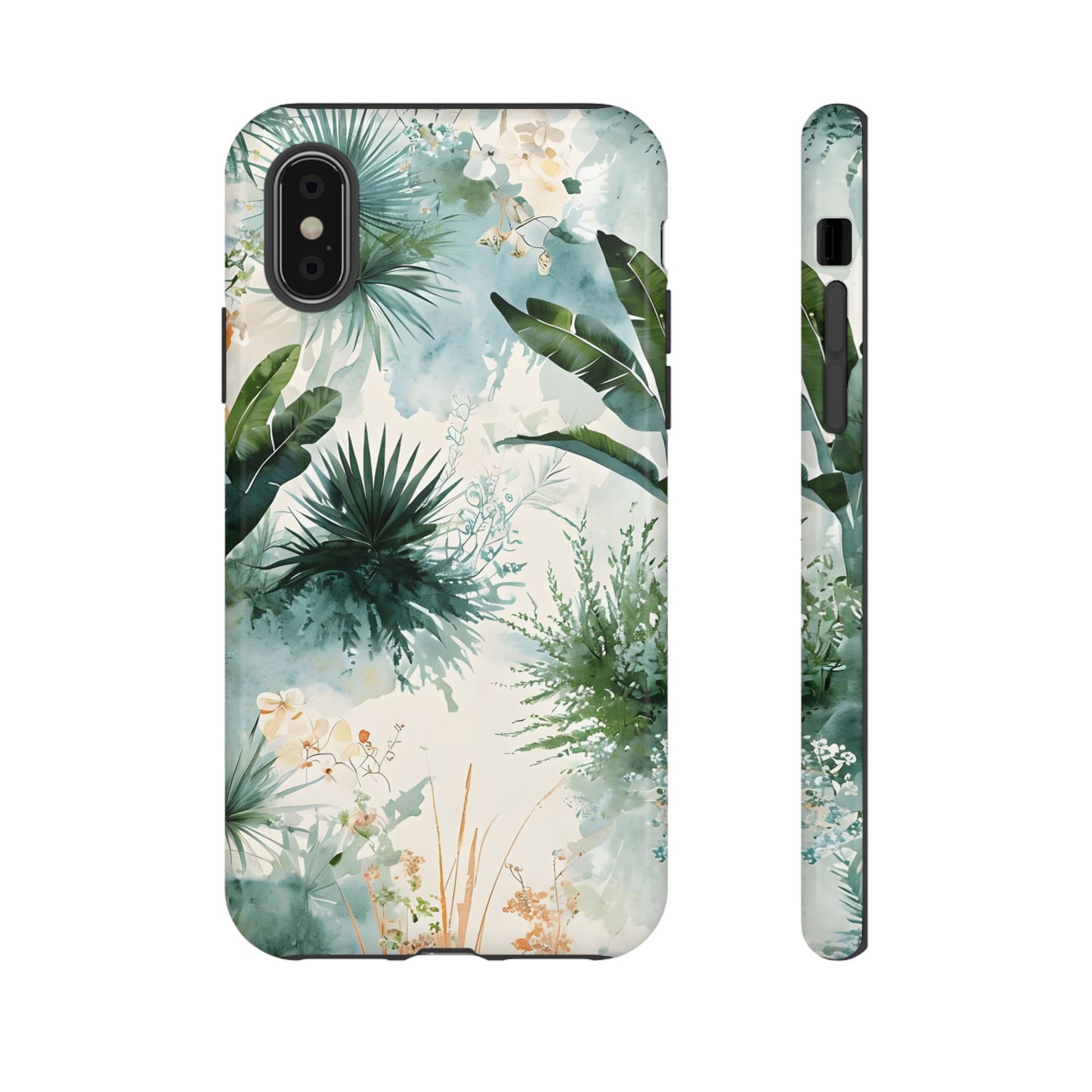 Tropical Botanical Watercolor - Tough iPhone Case