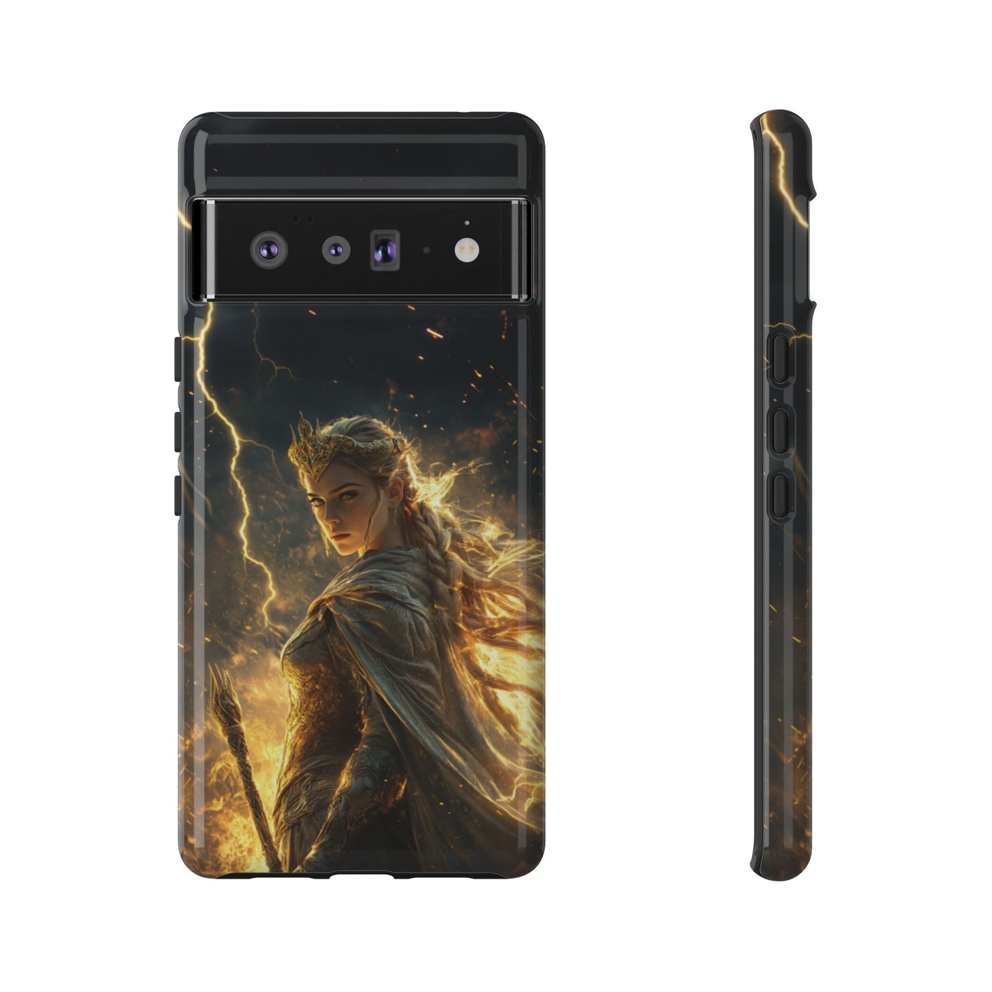 Elf Queen Golden Lightning Storm Crown - Tough Google Pixel Case