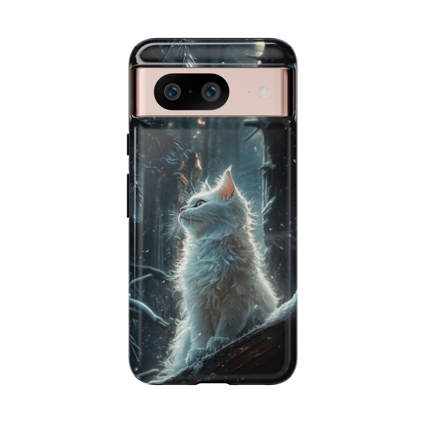 Winter Enchantment White Cat Phone Case - iPhone, Google Pixel, Samsung Galaxy