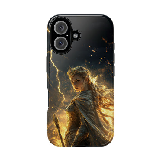 Elf Queen Golden Lightning Storm Crown - Tough iPhone Case