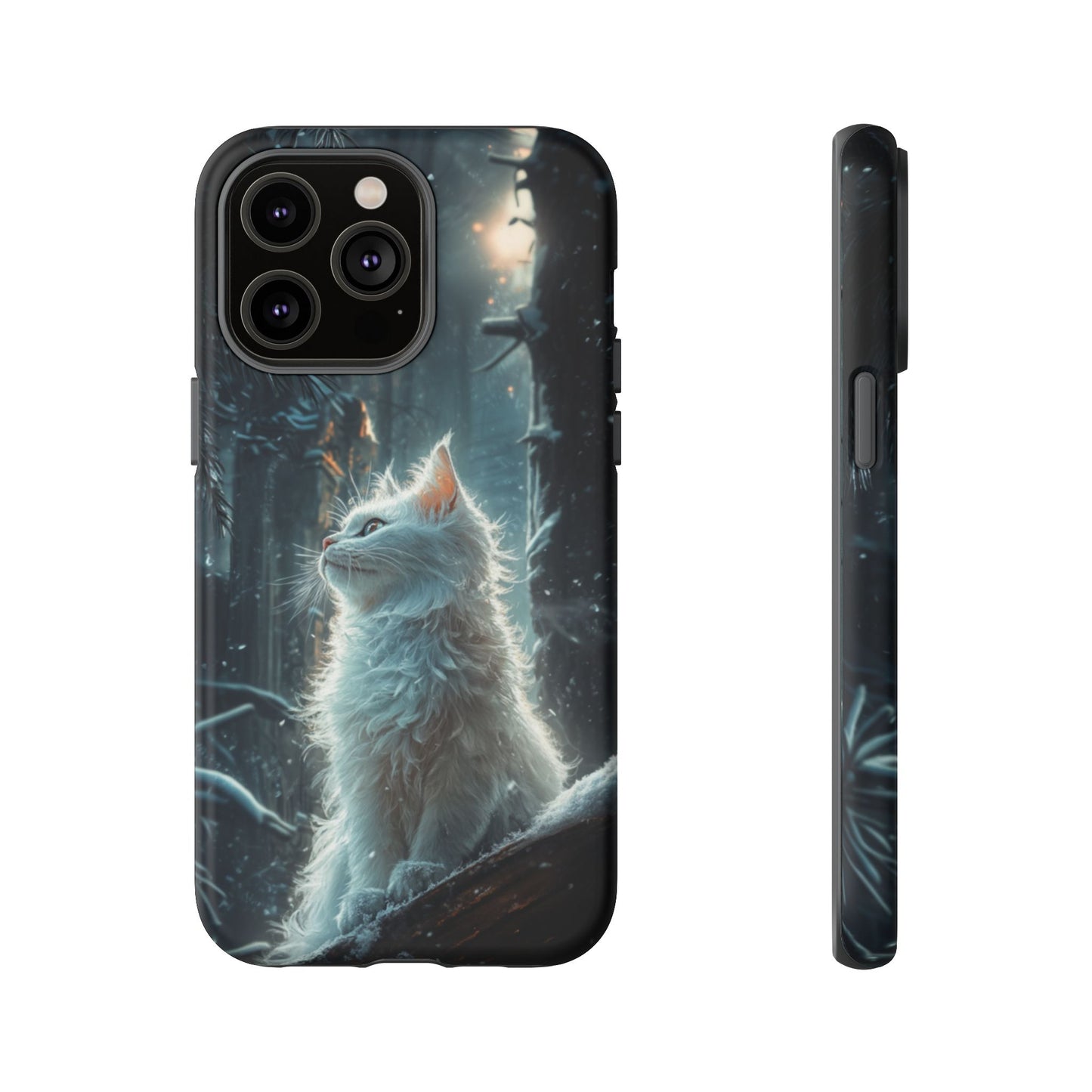 Winter Enchantment White Cat Phone Case - iPhone, Google Pixel, Samsung Galaxy