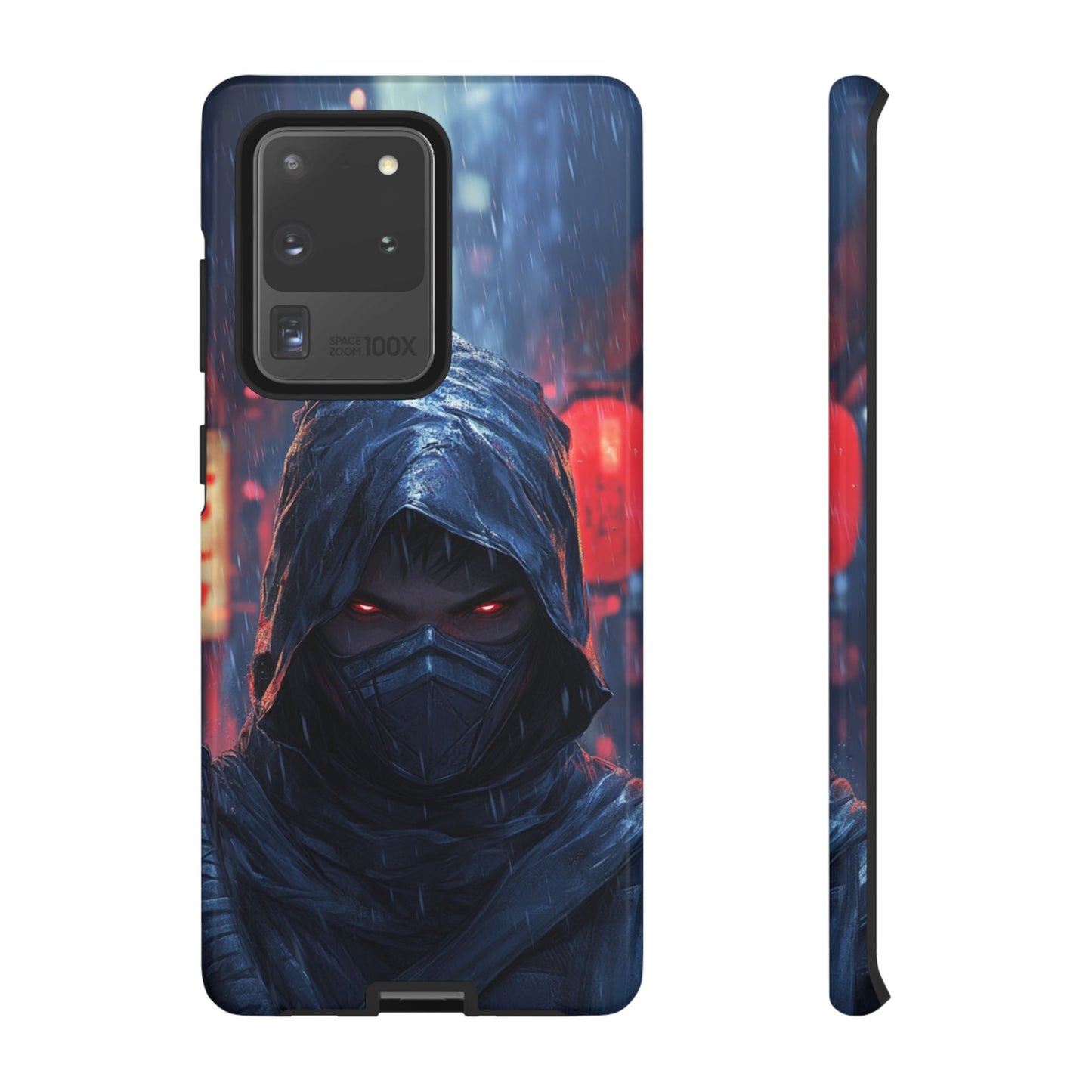 Cyberpunk Ninja Red Eyes Rain - Tough Samsung Galaxy Case