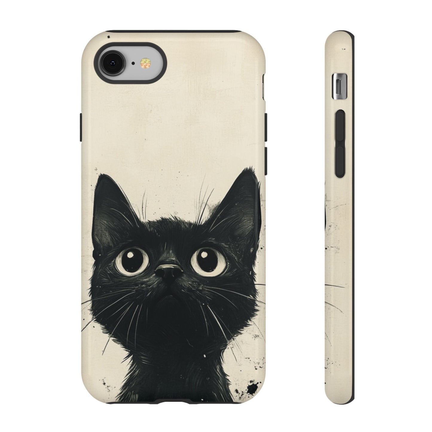 Black Cat Ink Sketch - Tough iPhone Case