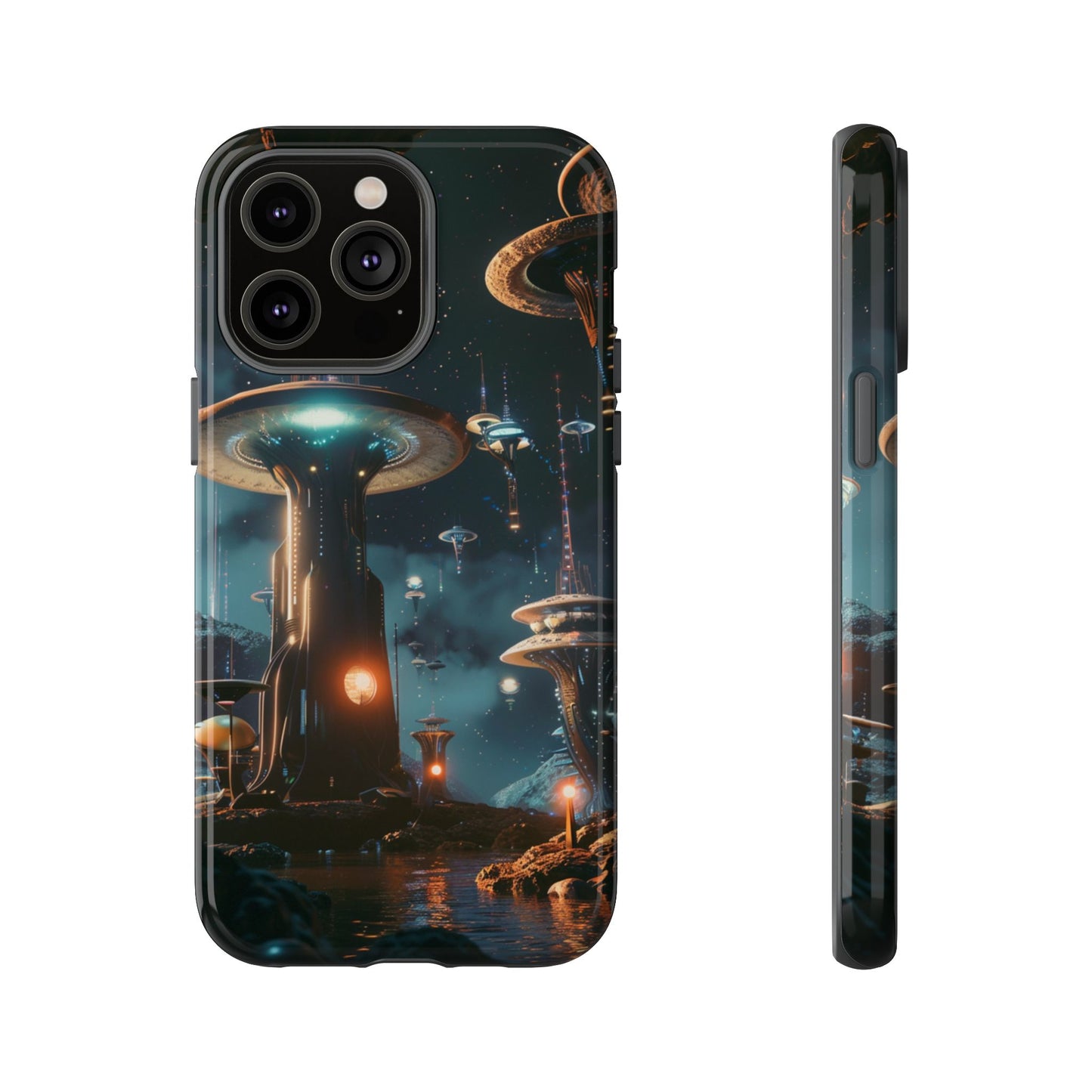 Futuristic Alien City - iPhone, Google Pixel, Samsung Galaxy