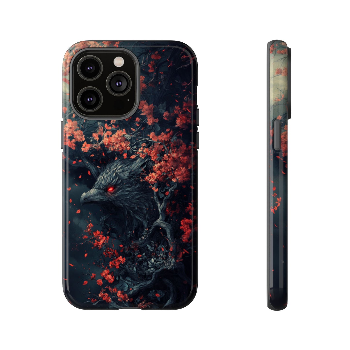 Crimson Raven Bloom – Tough iPhone Case