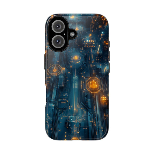 Quantum Neon Skyline – Tough iPhone Case