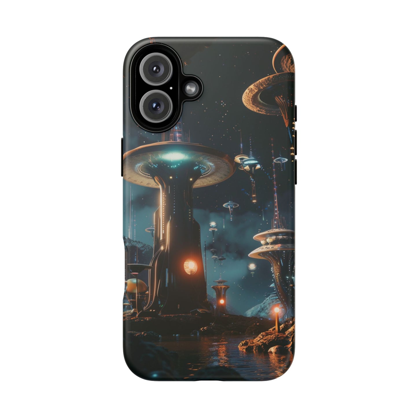 Futuristic Alien City - iPhone, Google Pixel, Samsung Galaxy