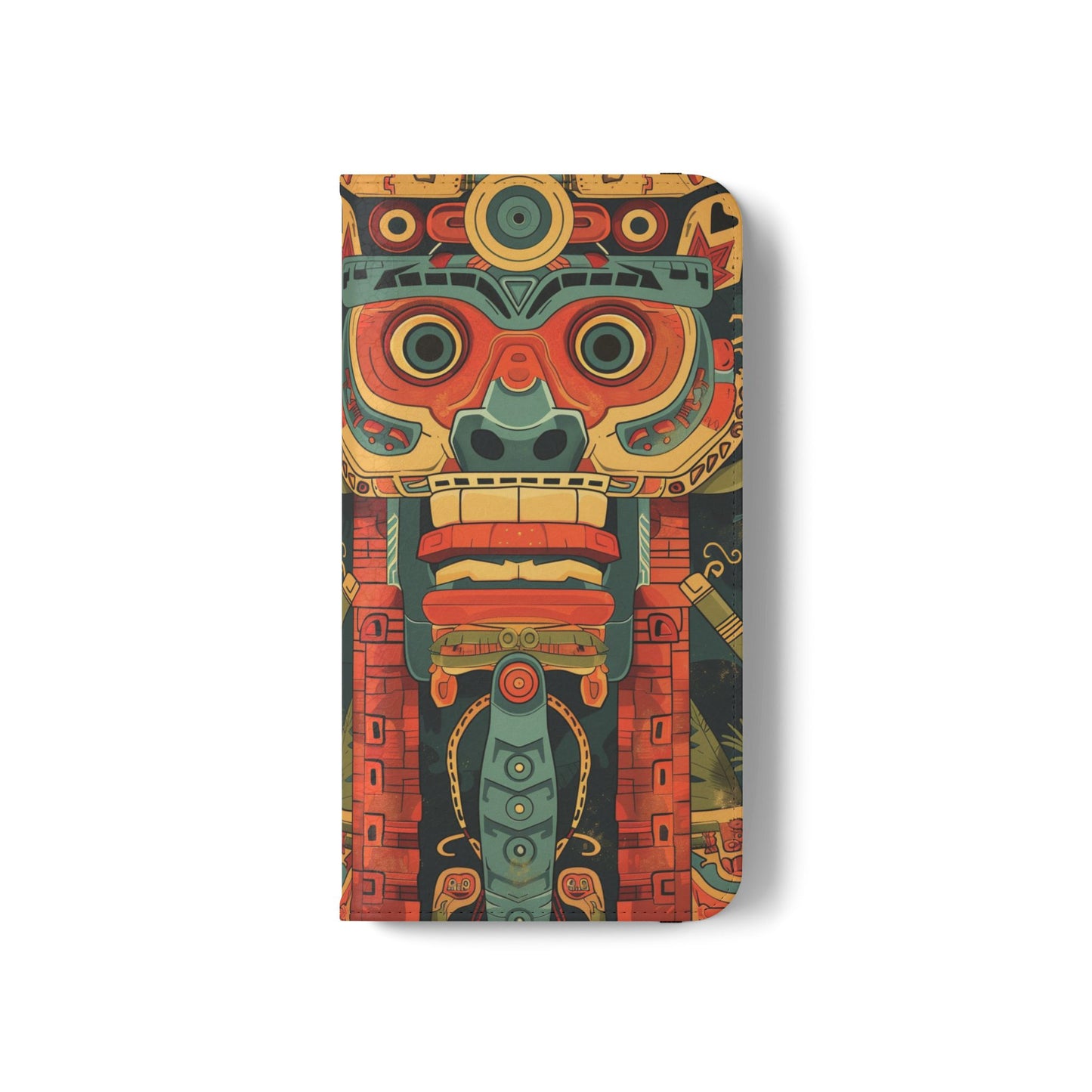Aztec Totem Mask - Wallet Flip Case