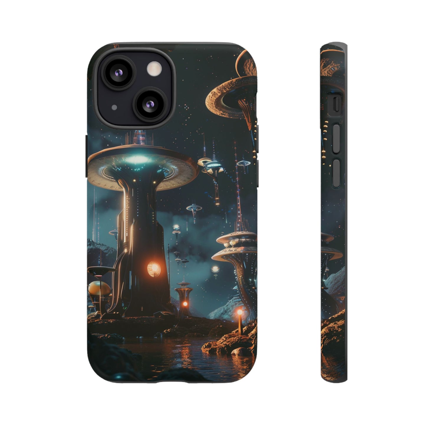 Futuristic Alien City - iPhone, Google Pixel, Samsung Galaxy