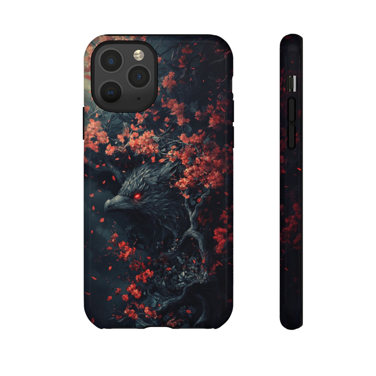 Crimson Raven Bloom – Tough iPhone Case