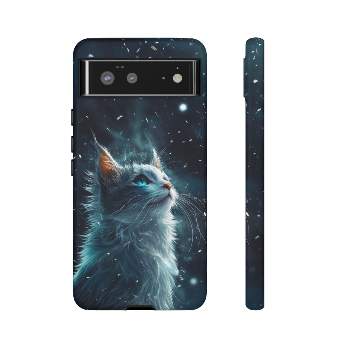 Ethereal Gaze White Cat Phone Case - iPhone, Google Pixel, Samsung Galaxy