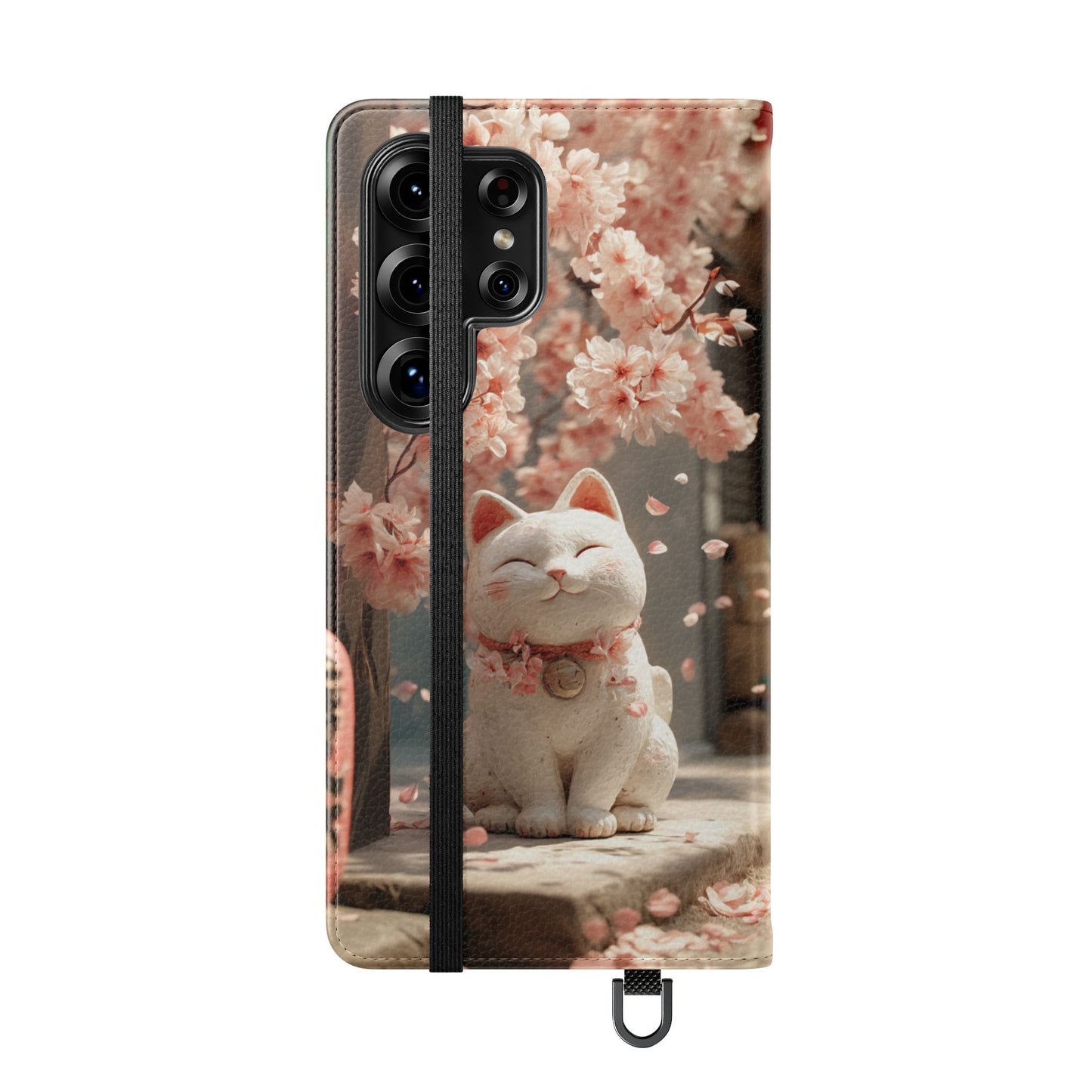 Sakura Lucky Cat - Wallet Flip Case