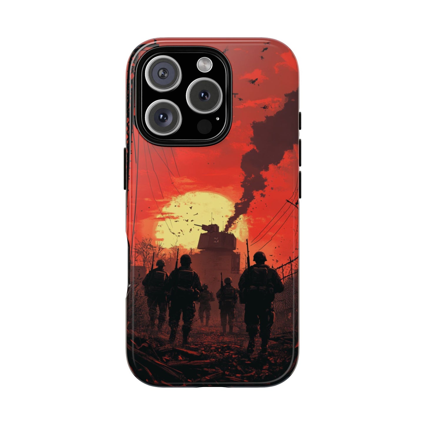 Dystopian Sunset Soldier Phone Case - iPhone, Google Pixel, Samsung Galaxy