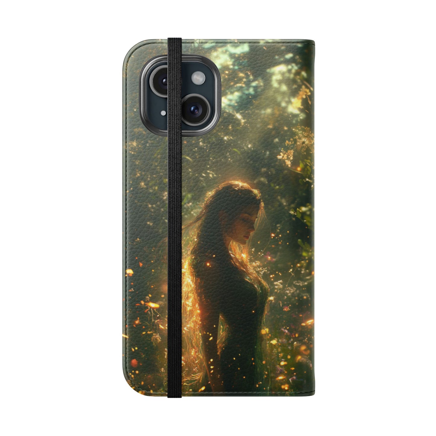 Forest Goddess Golden Light Meadow - Wallet Flip Case