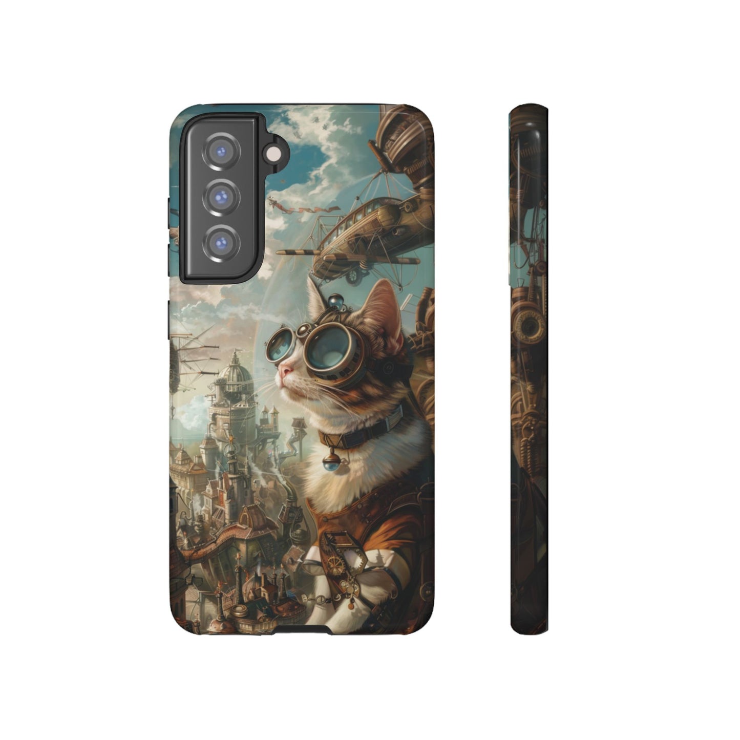 Steampunk Cat Adventurer - iPhone, Google Pixel, Samsung Galaxy