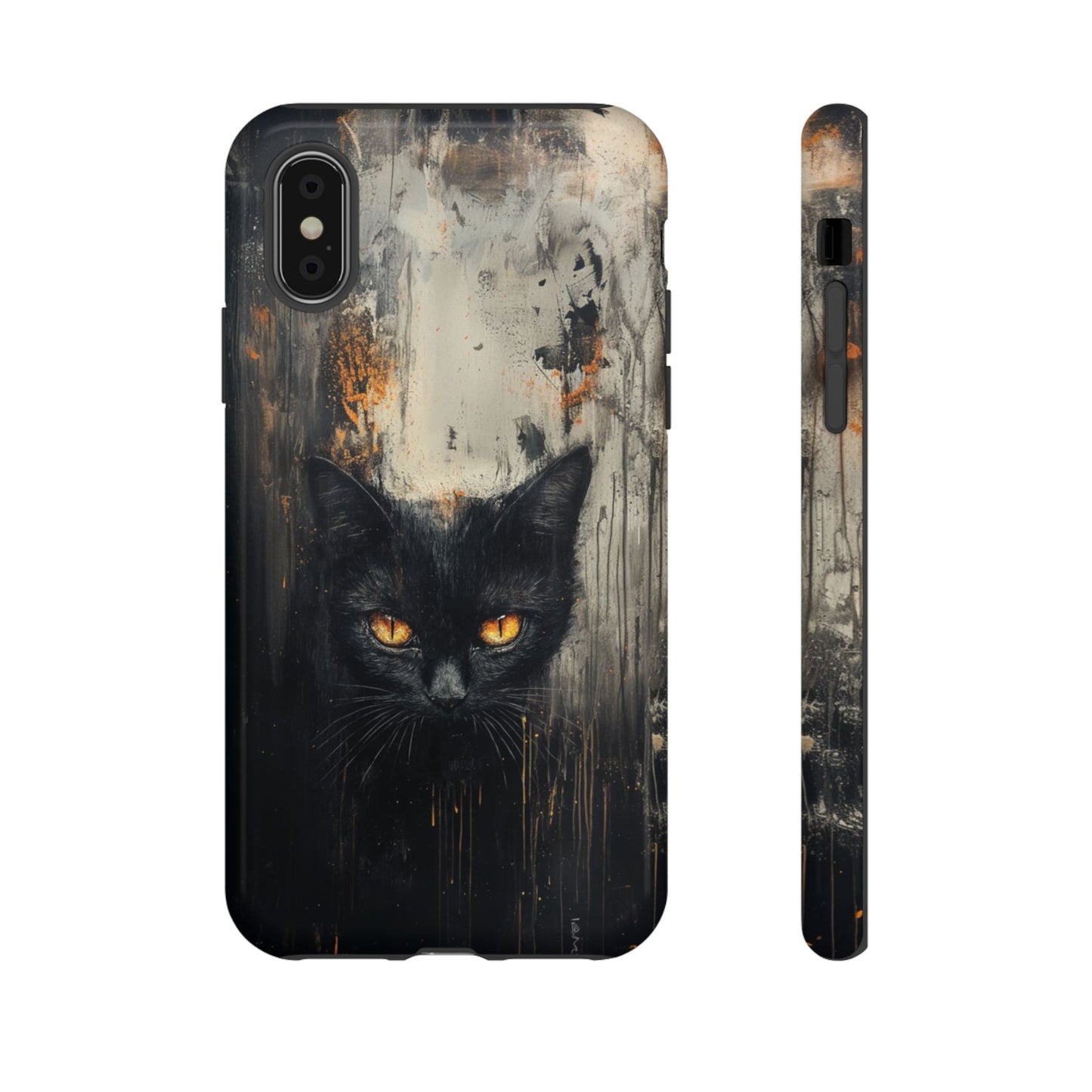 Black Cat Shadow Gaze - Tough iPhone Case
