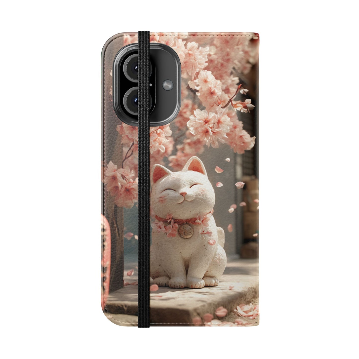 Sakura Lucky Cat - Wallet Flip Case