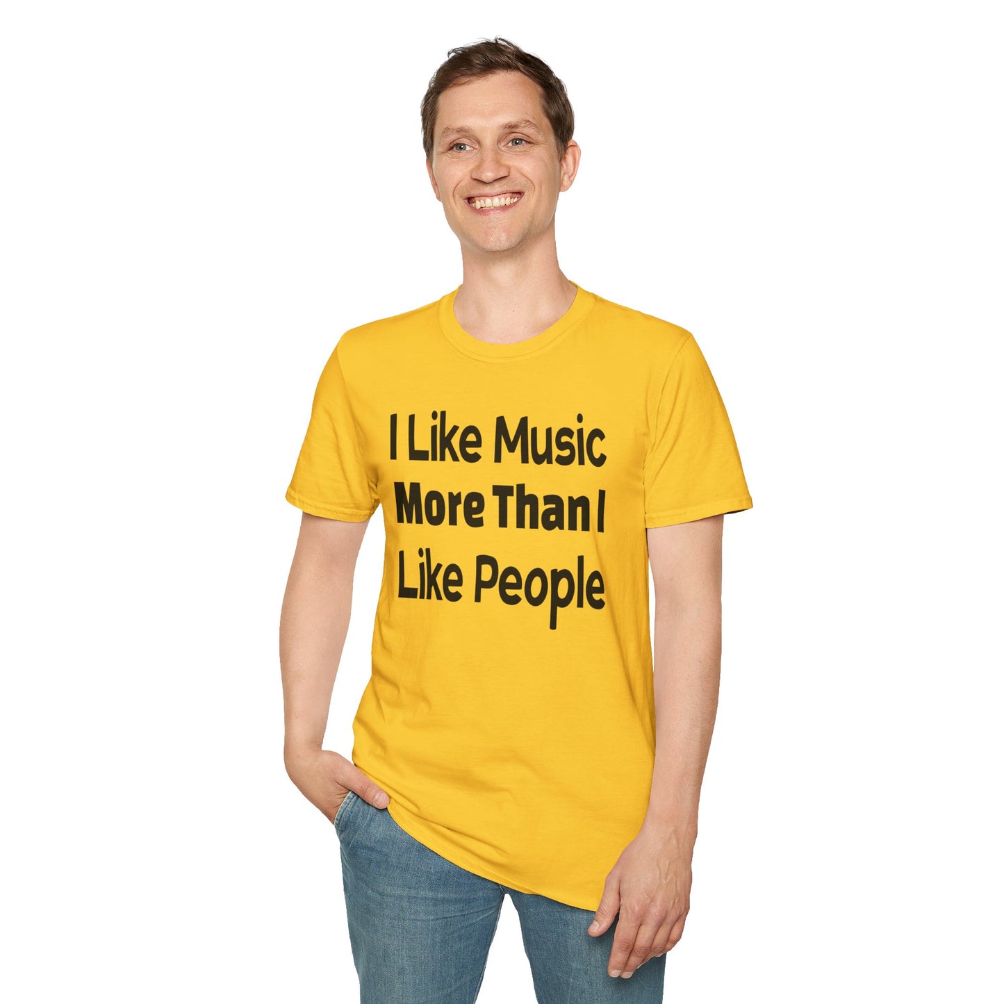 "I Like Music More Than I Like People" Unisex Soft-Style T-Shirt