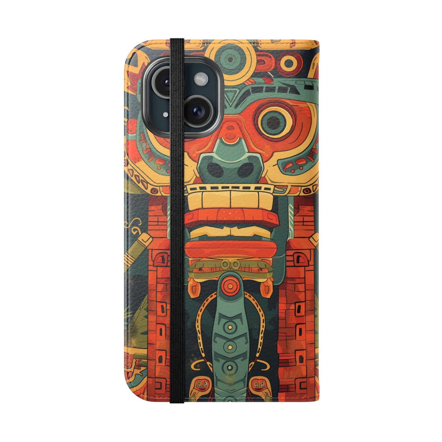 Aztec Totem Mask - Wallet Flip Case