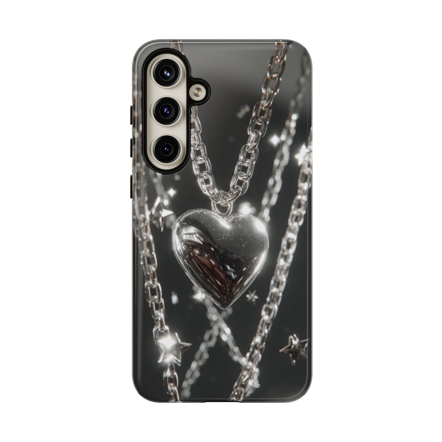 Silver Heart Chains - Tough Samsung Galaxy Case