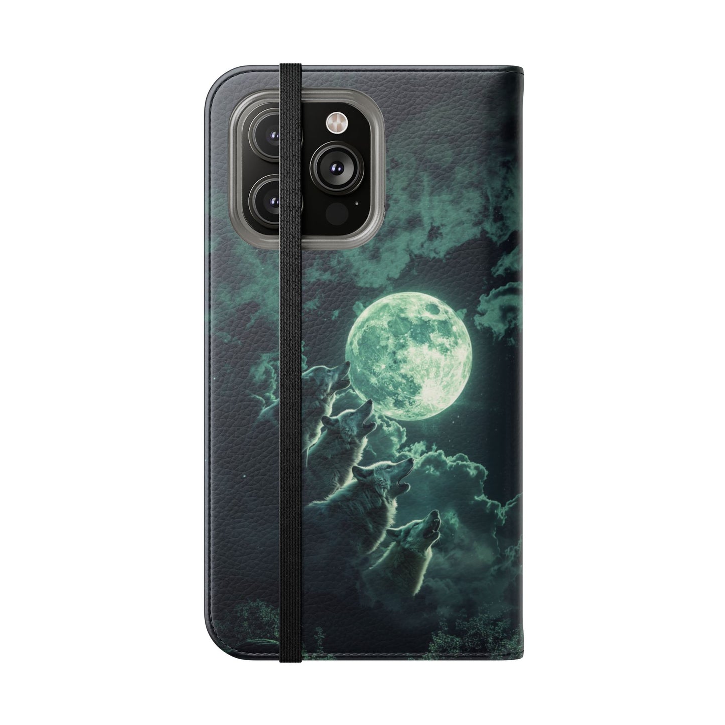 Moonlit Wolf Chorus - Wallet Flip Case