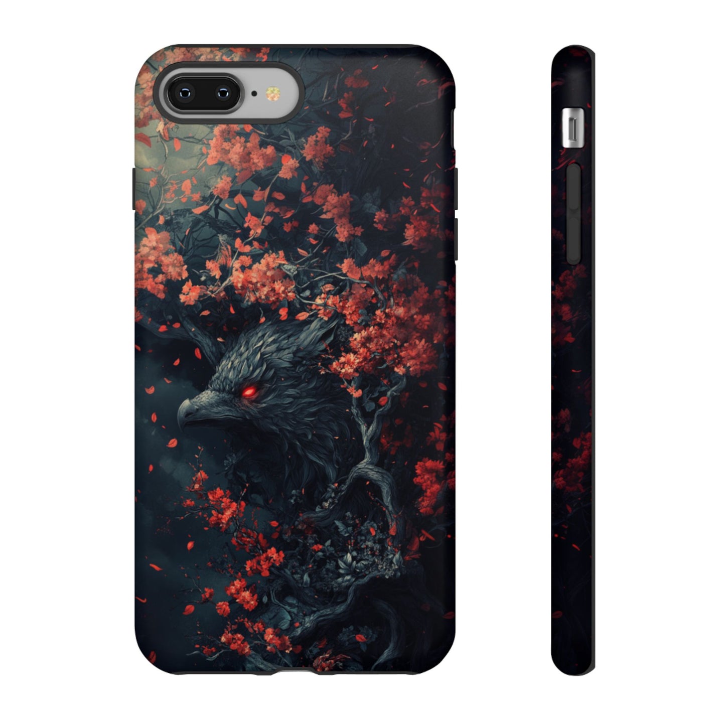 Crimson Raven Bloom – Tough iPhone Case