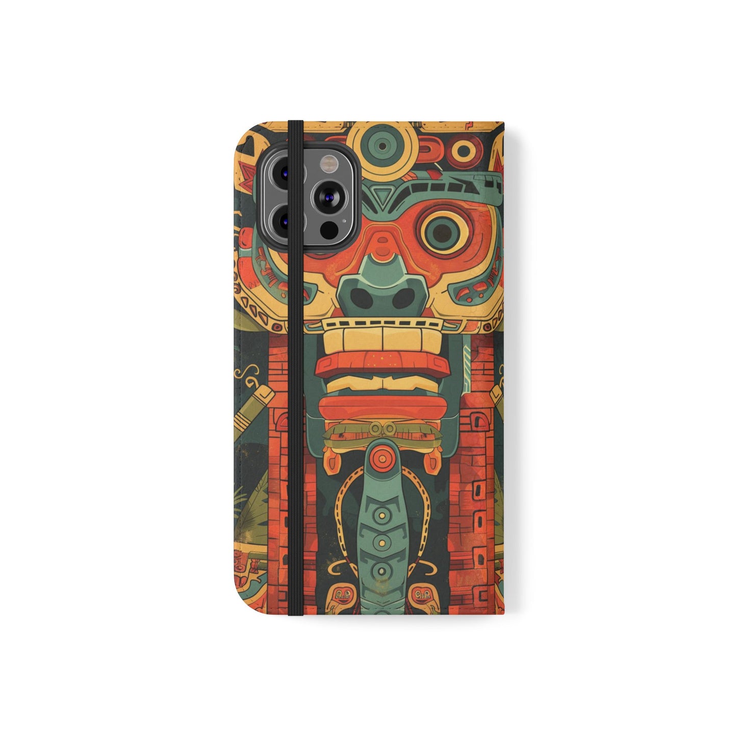 Aztec Totem Mask - Wallet Flip Case
