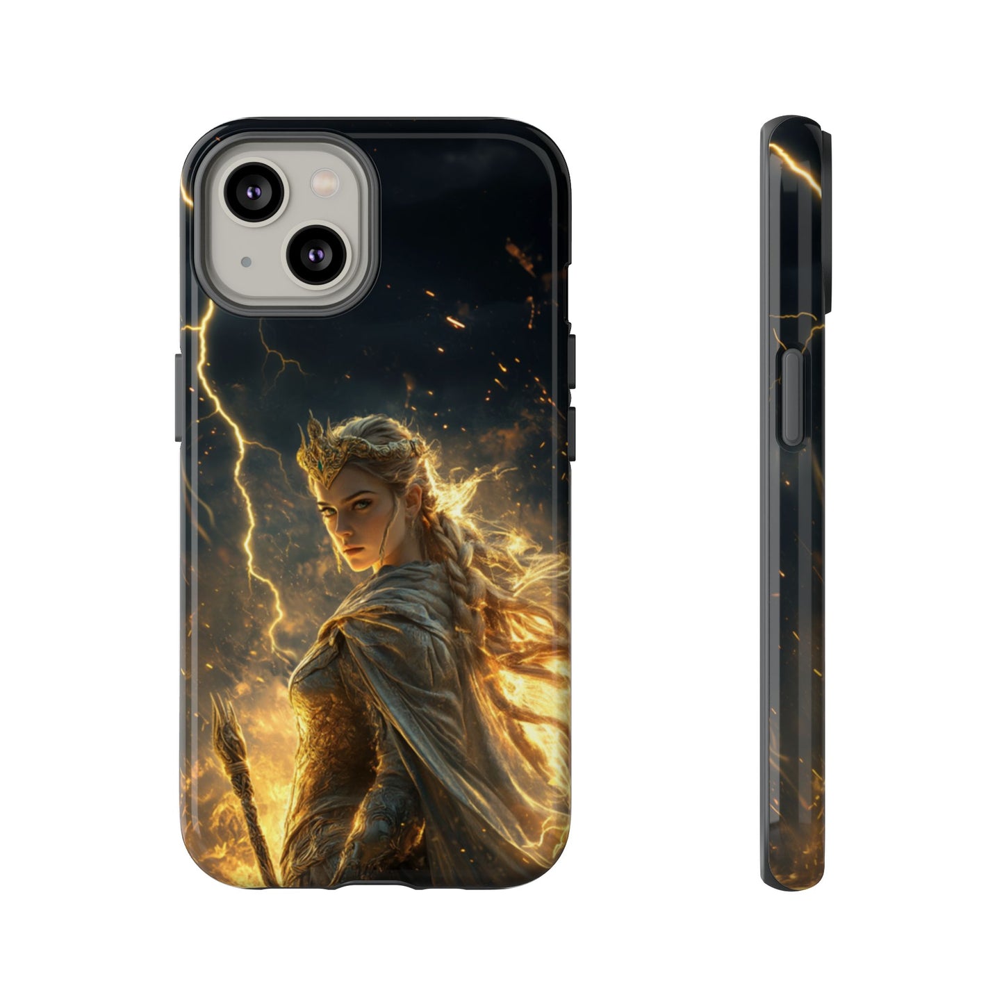 Elf Queen Golden Lightning Storm Crown - Tough iPhone Case
