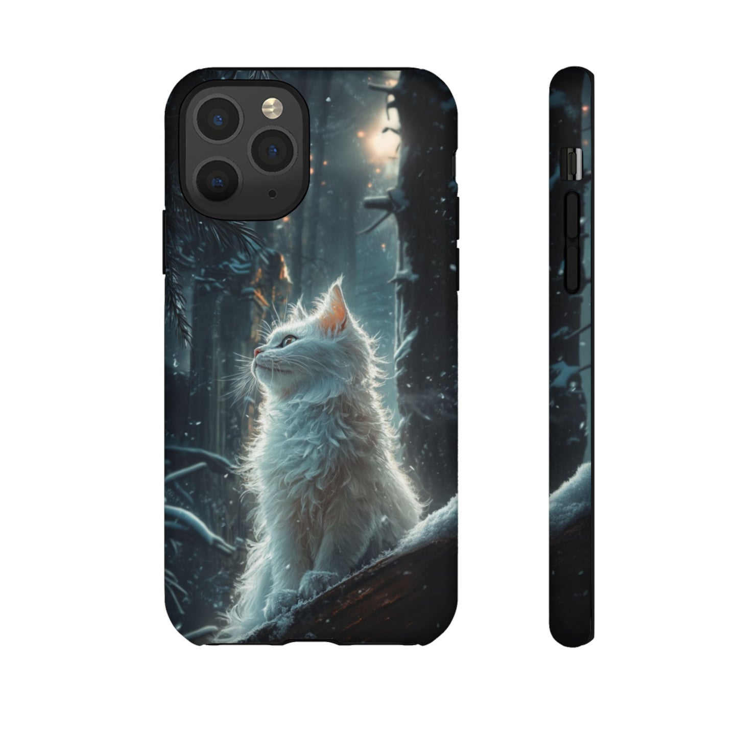 Winter Enchantment White Cat Phone Case - iPhone, Google Pixel, Samsung Galaxy