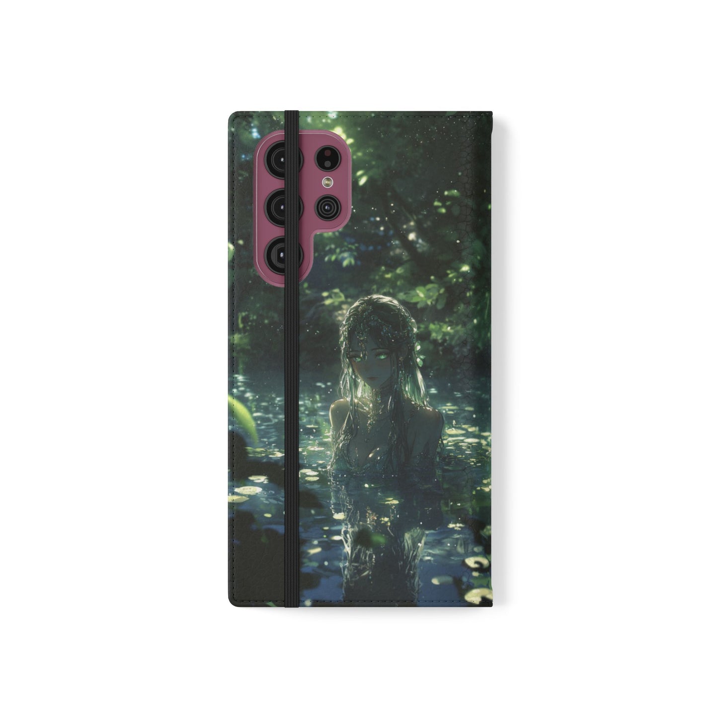 Forest Water Nymph Green Eyes Pond - Wallet Flip Case