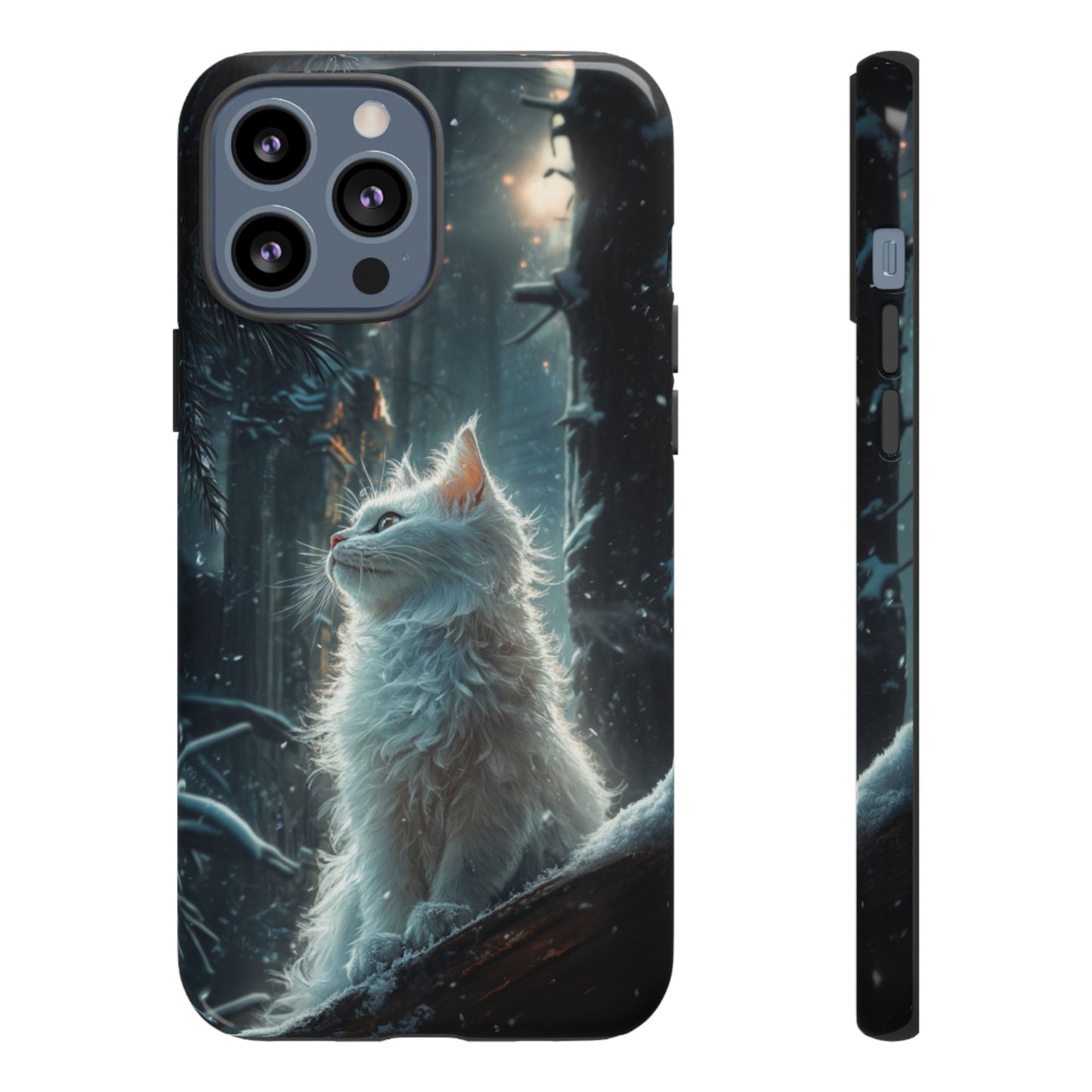 Winter Enchantment White Cat Phone Case - iPhone, Google Pixel, Samsung Galaxy