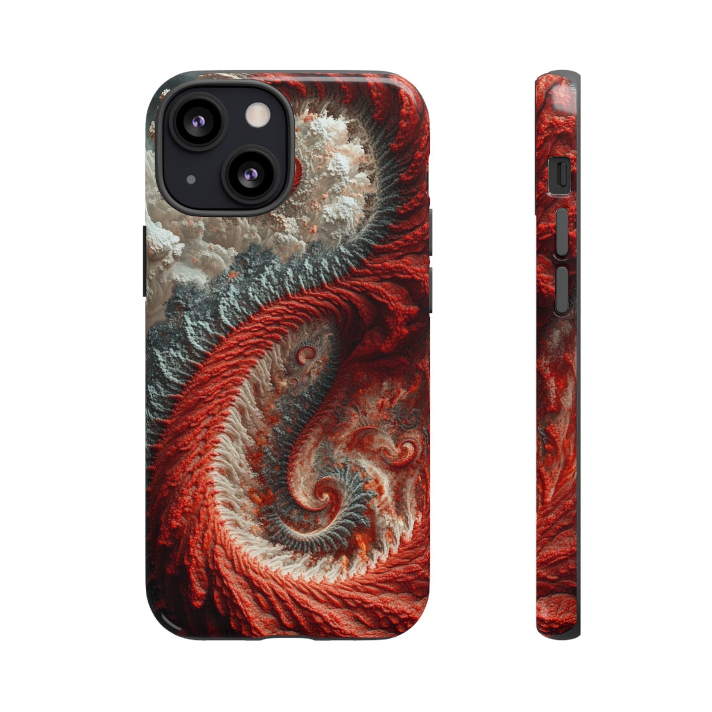 Crimson Spiral Fractal – Tough iPhone Case