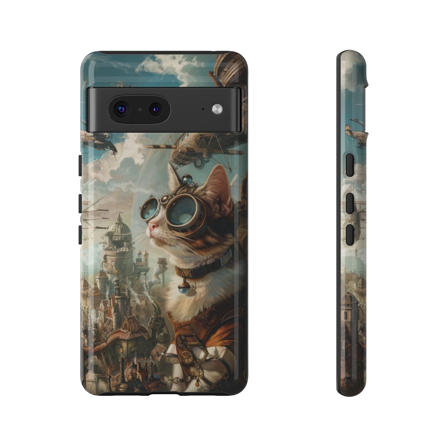 Steampunk Cat Adventurer - iPhone, Google Pixel, Samsung Galaxy