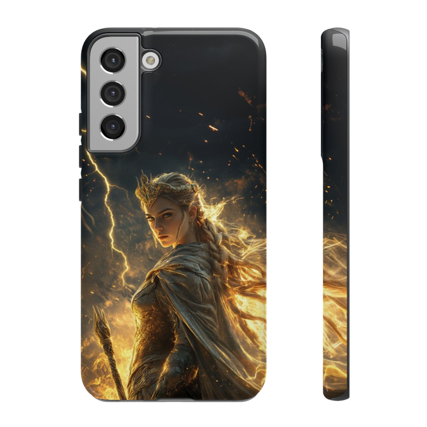 Elf Queen Golden Lightning Storm Crown - Tough Samsung Galaxy Case