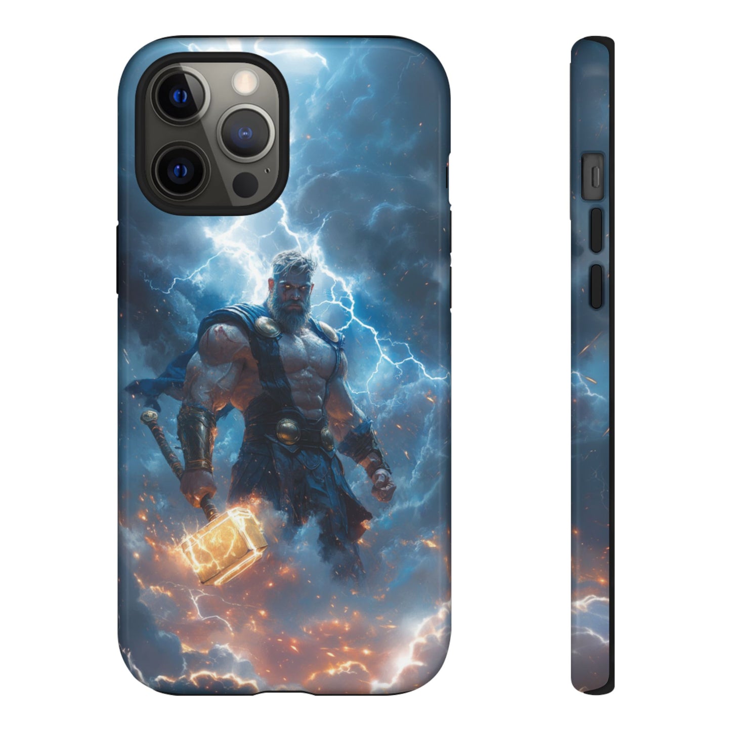 Thunderous Might: Thor Wielding Mjölnir Phone Case - iPhone, Google Pixel, Samsung