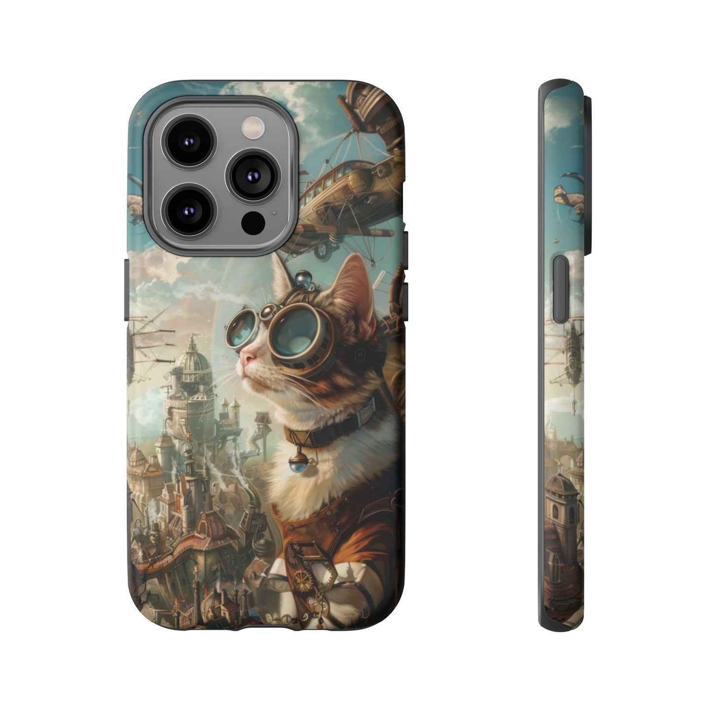 Steampunk Cat Adventurer - iPhone, Google Pixel, Samsung Galaxy