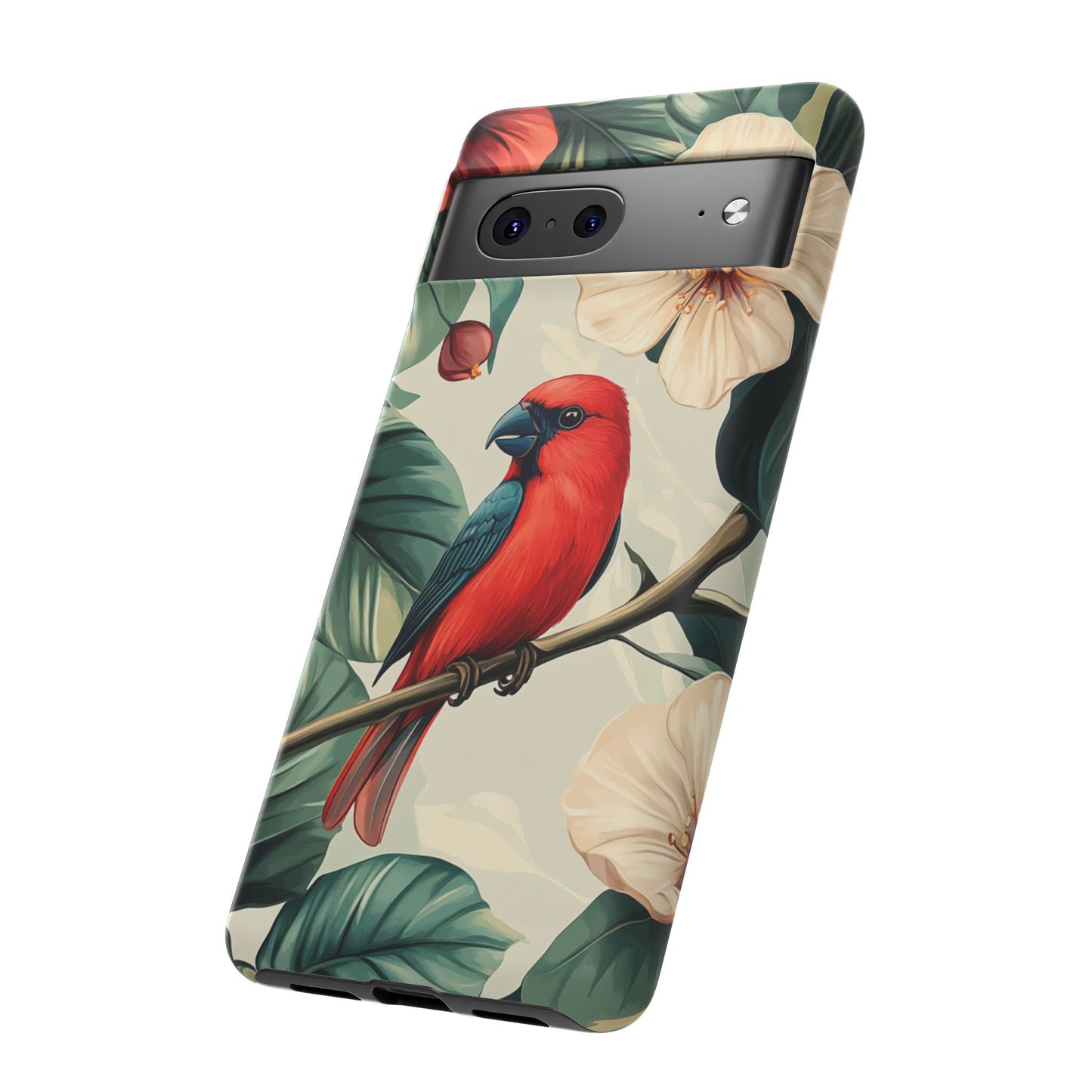 Tropical Bird and Hibiscus Phone Case – iPhone, Google Pixel, Samsung Galaxy