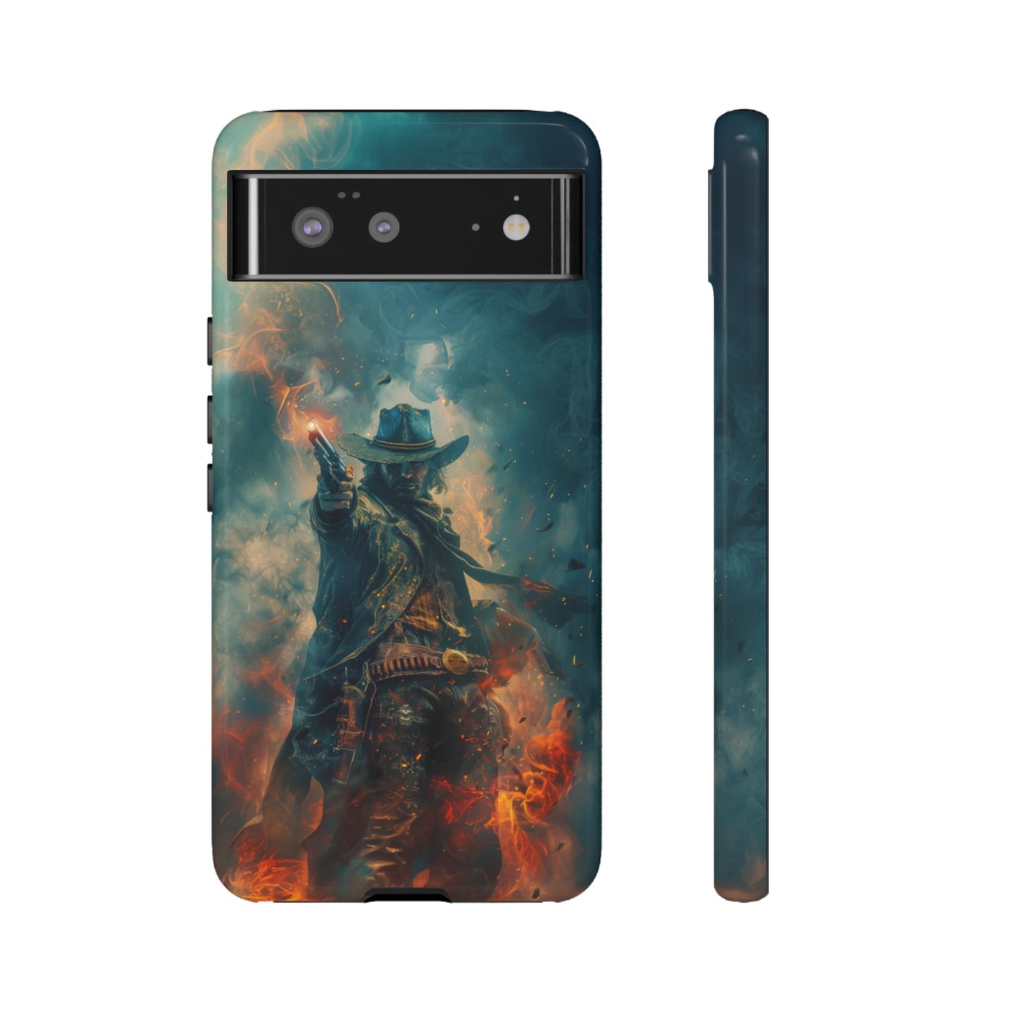 Flaming Outlaw Gunslinger – Tough Google Pixel Case